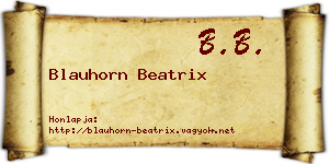 Blauhorn Beatrix névjegykártya
